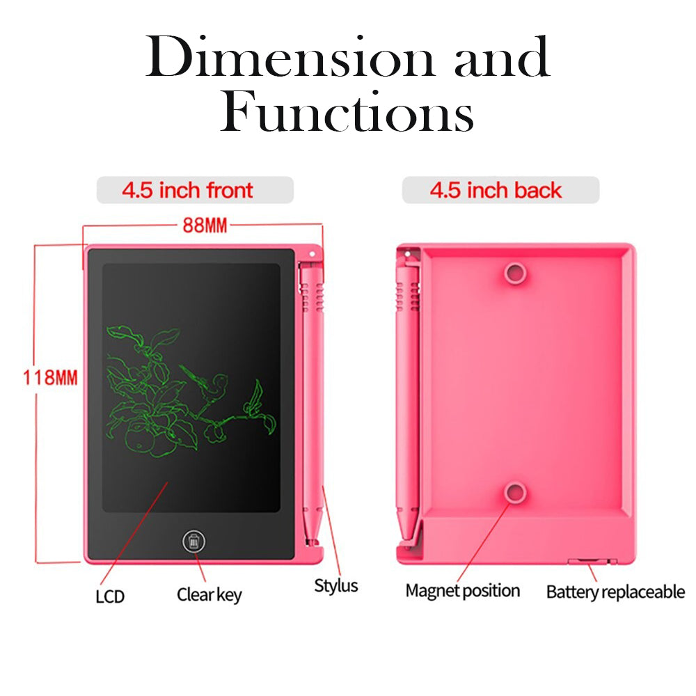 LCD Writing Tablet 4.5 inch Digital Electronic Drawing Board- Battery Operated_13