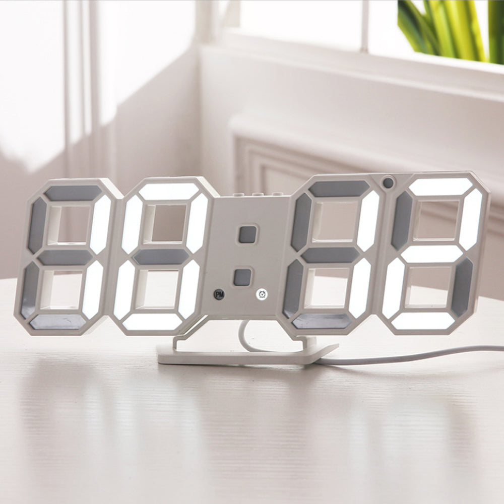 Digital Modern Plugged-in 3D LED Wall and Alarm Clock_2