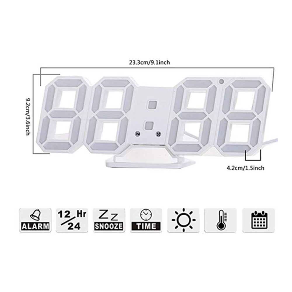 Digital Modern Plugged-in 3D LED Wall and Alarm Clock_7
