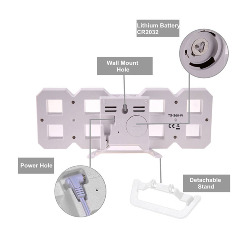 Digital Modern Plugged-in 3D LED Wall and Alarm Clock_8