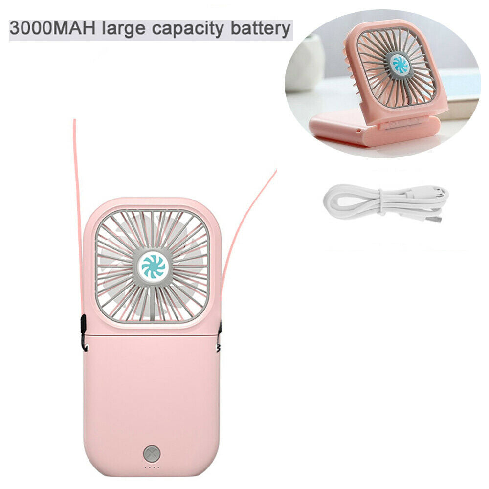 Portable Folding USB Rechargeable Mini Hanging Neck Fan_9
