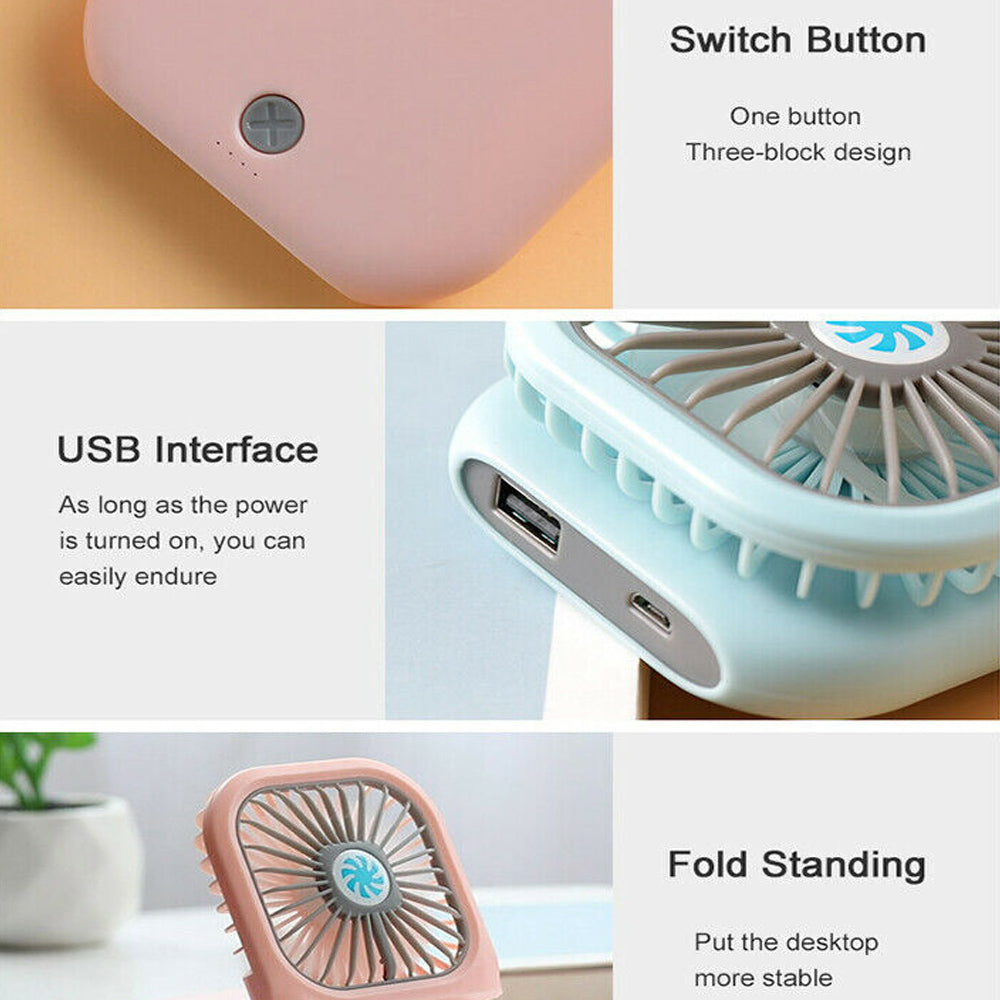 Portable Folding USB Rechargeable Mini Hanging Neck Fan_15