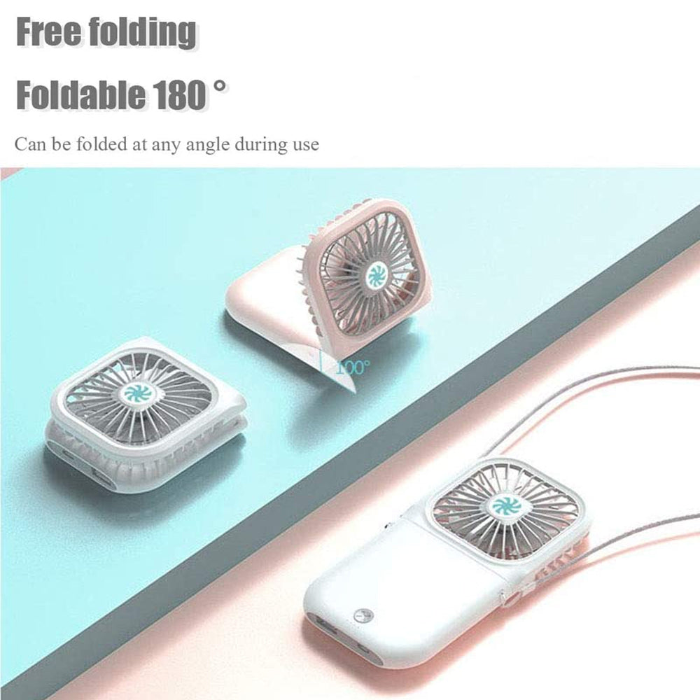 Portable Folding USB Rechargeable Mini Hanging Neck Fan_16