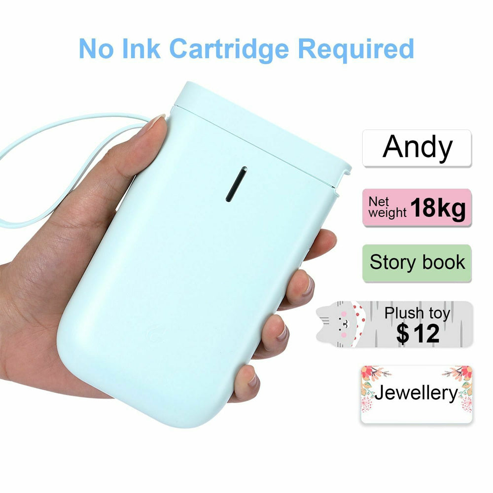 D11  Portable Wireless Thermal Inkless Bluetooth Label Printer- USB Charging_10