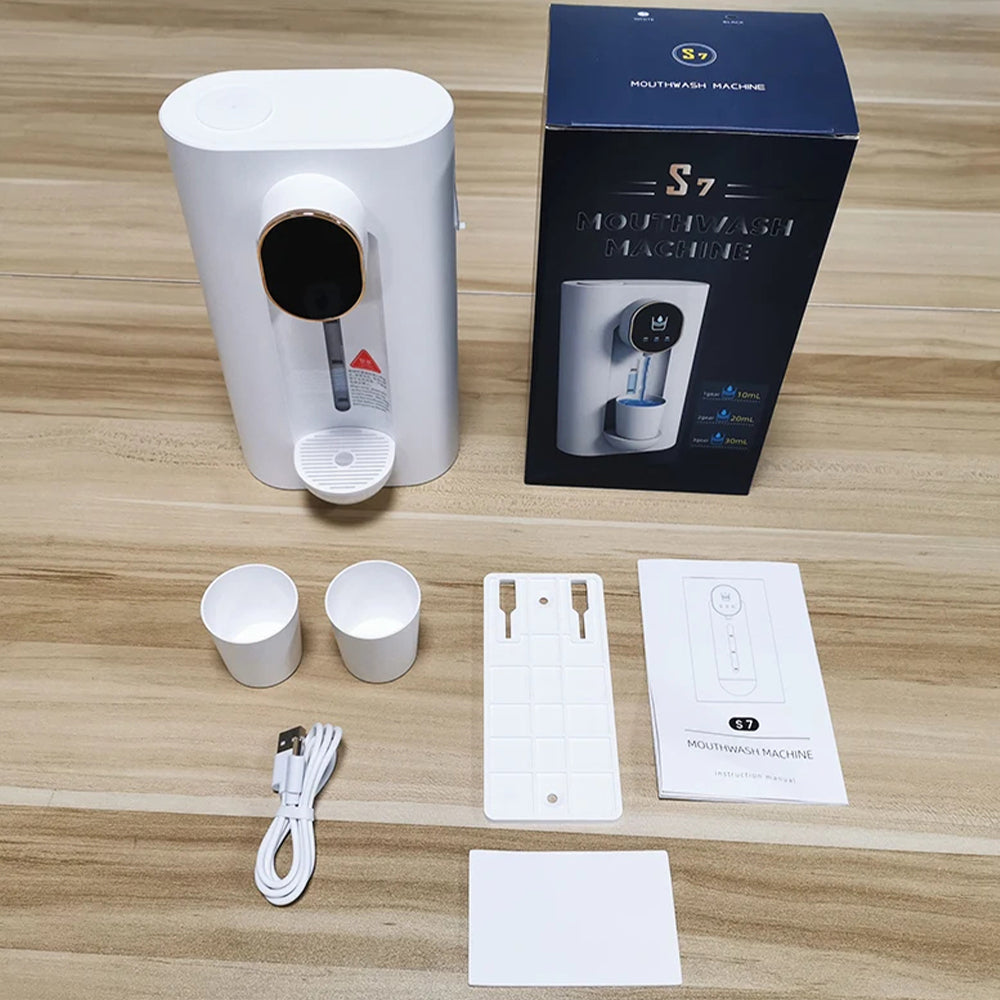 Automatic Wall-Mounted Mouthwash Dispenser for Bathroom with Magnetic Cups - USB Rechargeable_10